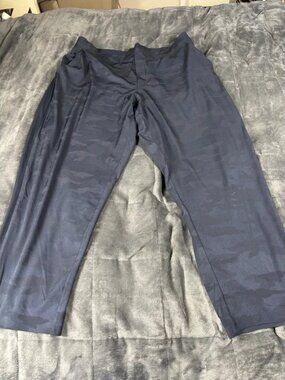 Athleta Brooklyn Ankle Camo Pant Jogger Women's Size 18 Navy Polyester Spandex